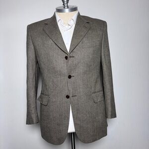 MARIO CALDI Wool Cashmere Ing Loro Piana‎ Blazer Mens 52 (42R) Italy Herringbone